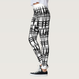 Abstrakt modern geometrisk linjekonst leggings