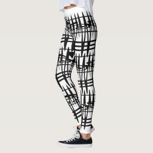 Abstrakt modern geometrisk linjekonst leggings