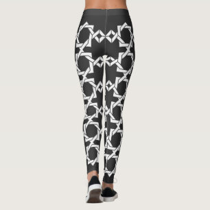 Abstrakt modern geometrisk linjekonst leggings