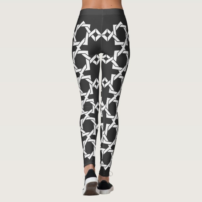 Abstrakt modern geometrisk linjekonst leggings (Baksida)