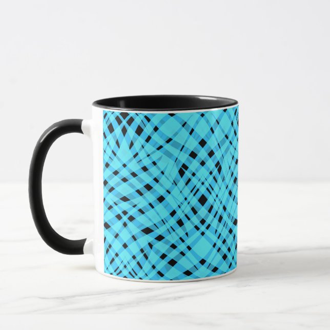 Abstrakt modern geometrisk ljus randig tryck mugg (Vänster)