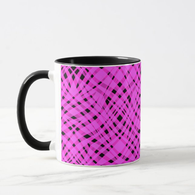 Abstrakt modern geometrisk ljus randig tryck mugg (Vänster)