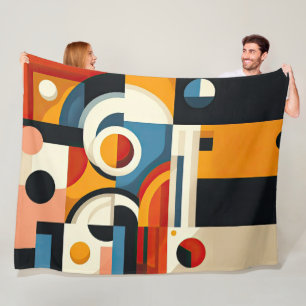 Abstrakt Modern geometrisk målning Fleecefilt