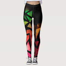 Abstrakt modern geometrisk mörk för polygongraffit leggings
