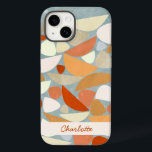 Abstrakt Modern geometrisk Personlig<br><div class="desc">Abstrakt modern geometrisk konst i rosa, teracotta orange och anka äggblått. Organiska former är spridda över yta i den här texturerade målningen. Anpassa med din egen namn.</div>