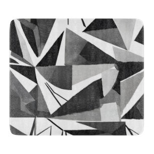Abstrakt Modern Geometrisk Svart & Vit Akvarell
