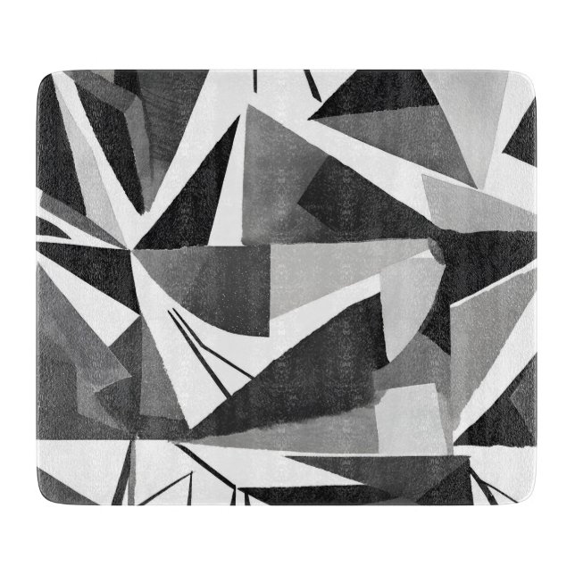Abstrakt Modern Geometrisk Svart & Vit Akvarell (Framsidan)