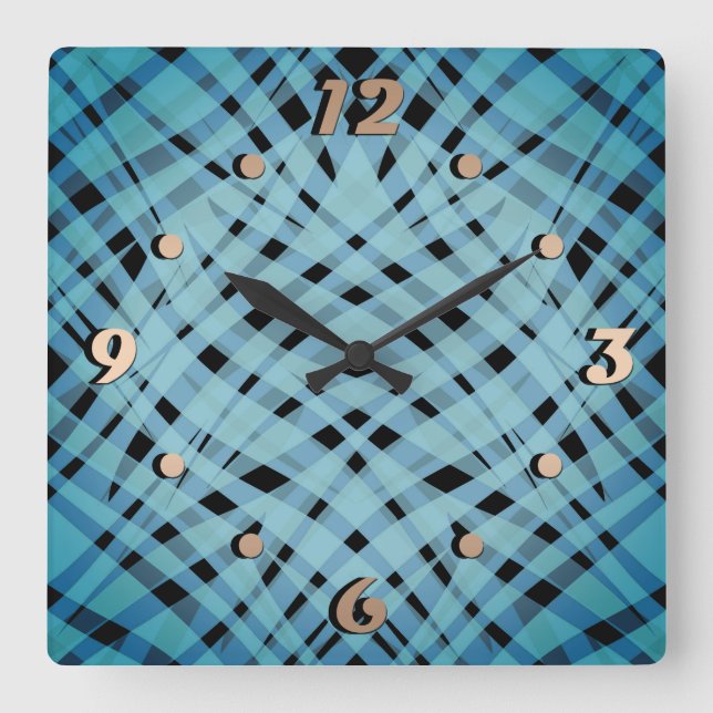 Abstrakt modern geometrisk utstryk fyrkantig klocka (Framsida)
