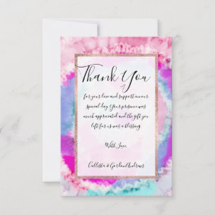 Abstrakt Modern Girly Rosa White Tie Dye Paint Tack Kort