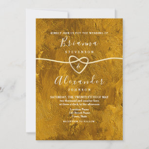 Abstrakt Modern Glitter Guld Bröllopsinbjudan Inbjudningar