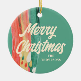 Abstrakt Modern God jul Personlig Namn Julgransprydnad Keramik