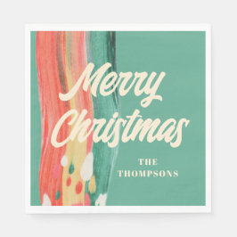 Abstrakt Modern God jul Personlig Namn Pappersservett