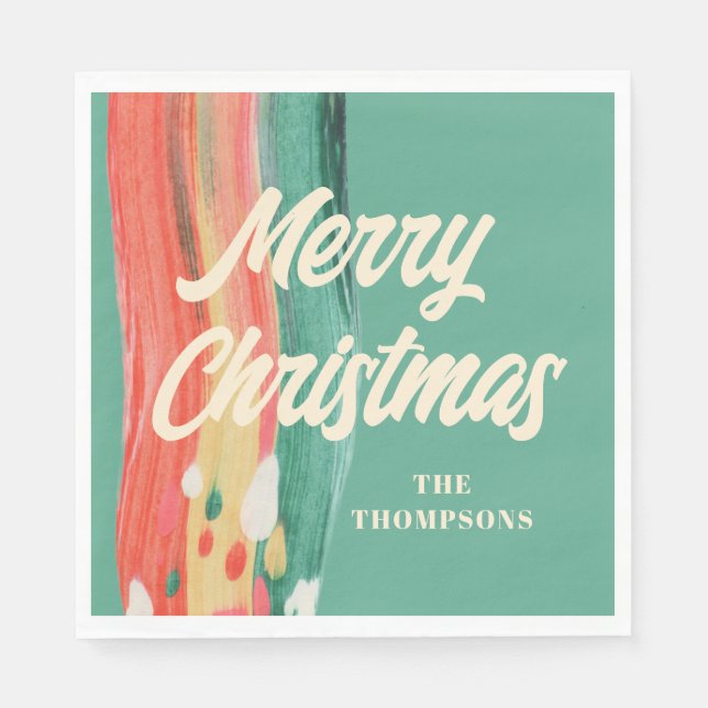 Abstrakt Modern God jul Personlig Namn Pappersservett (Framsidan)