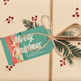 Abstrakt Modern God jul Personlig Namn Presentetikett