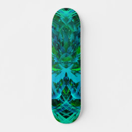 Abstrakt Modern Grön Konst Mini Skateboard Bräda 18,5 Cm