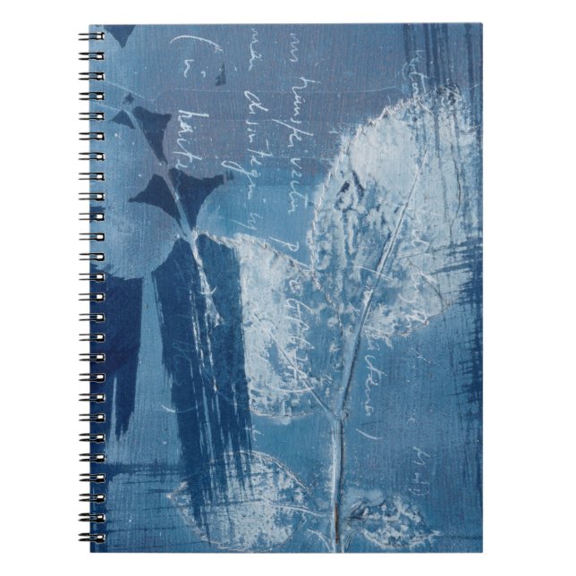 Abstrakt modern grunge blue art anteckningsbok (Framsidan)