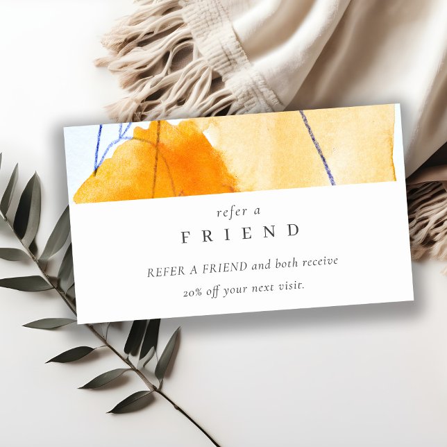 Abstrakt Modern Gult Blue Art Se Vänner Visitkort (Skapare uppladdad)