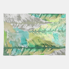 Abstrakt Modern Julgran Watercolor Art Kökshandduk