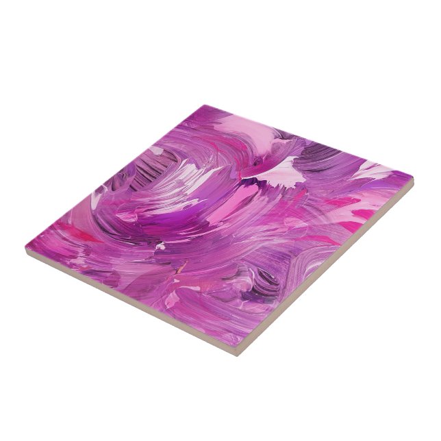 Abstrakt modern konst lila rosa vit kakelplatta (Sidan)