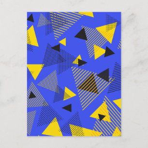 Abstrakt modern konst Trianglar Blå Gul Svart Vykort