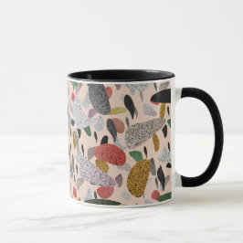 Abstrakt Modern konstnärlig terrazzo Stil Mönster Mugg