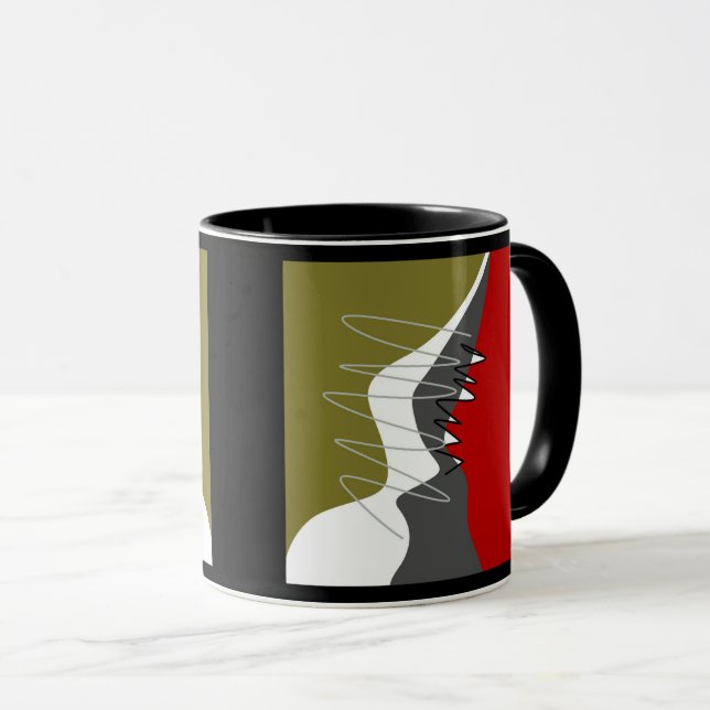 Abstrakt, Modern, Kreativ, Applikations Kuddcover Mugg (Framsida höger)