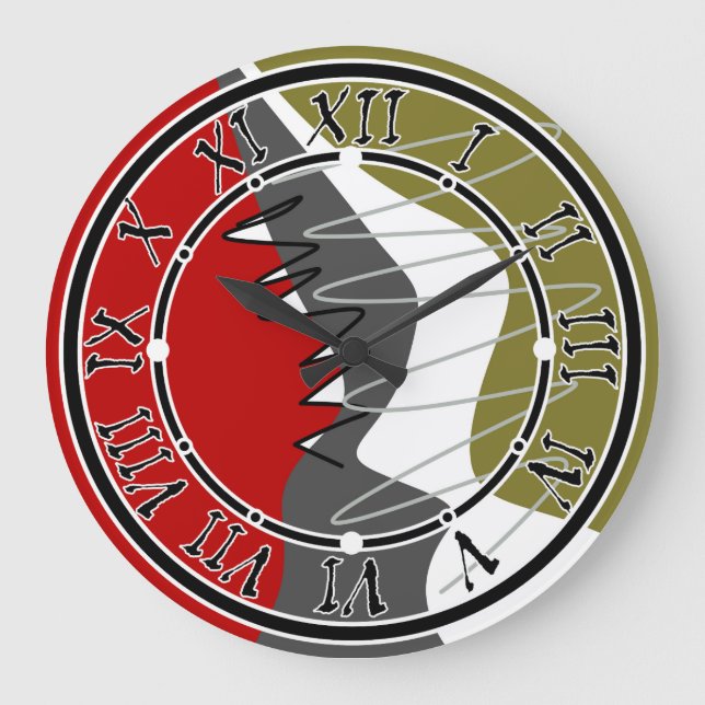 Abstrakt, modern, Kreativ, Applique Dekorativ kudd Stor Klocka (Framsida)