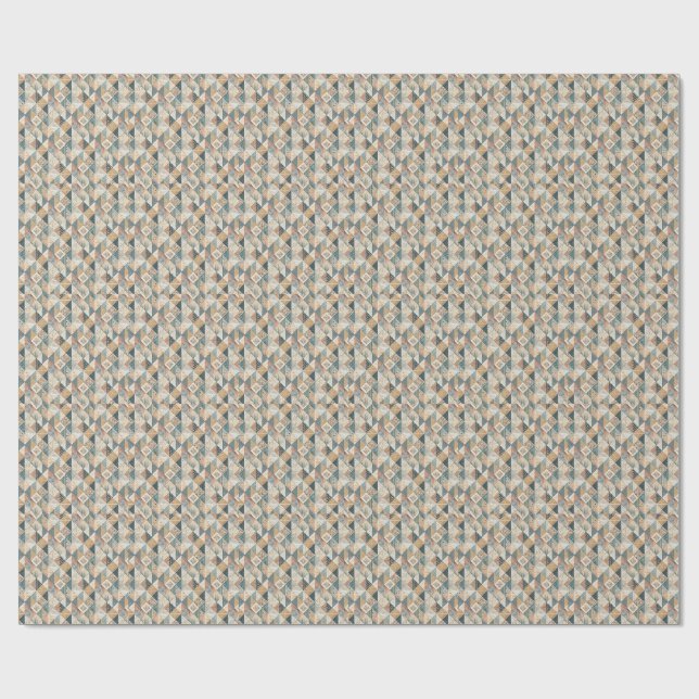 Abstrakt modern kubistisk geometrisk triangelmönst presentpapper (Platt)