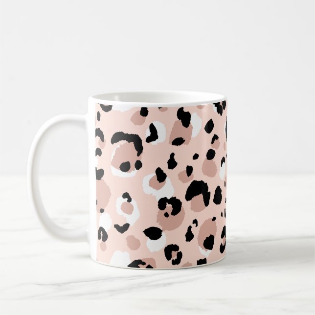 Abstrakt modern leopard, sömlös mönster. Djur  Kaffemugg (Vänster)