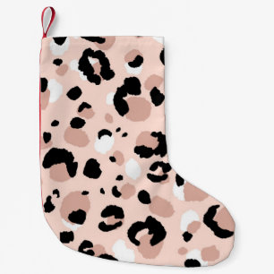 Abstrakt modern leopard, sömlös mönster. Djur Liten Julstrumpa