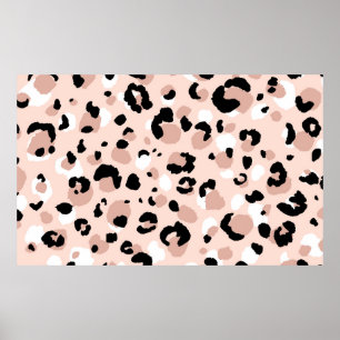 Abstrakt modern leopard, sömlös mönster. Djur Poster