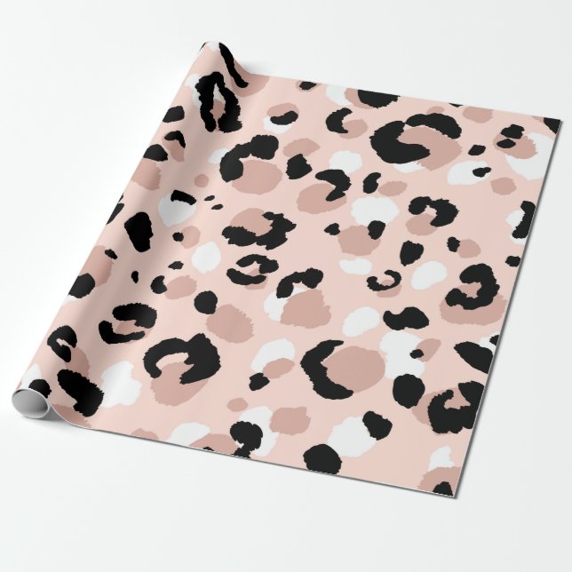 Abstrakt modern leopard, sömlös mönster. Djur  Presentpapper (Utrullad)