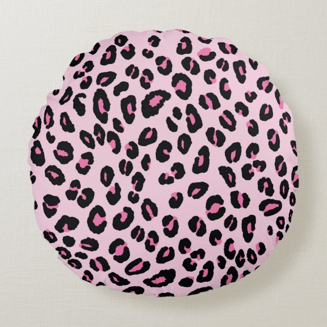 Abstrakt modern leopard, sömlös mönster. Djur  Rund Kudde (Framsidan)