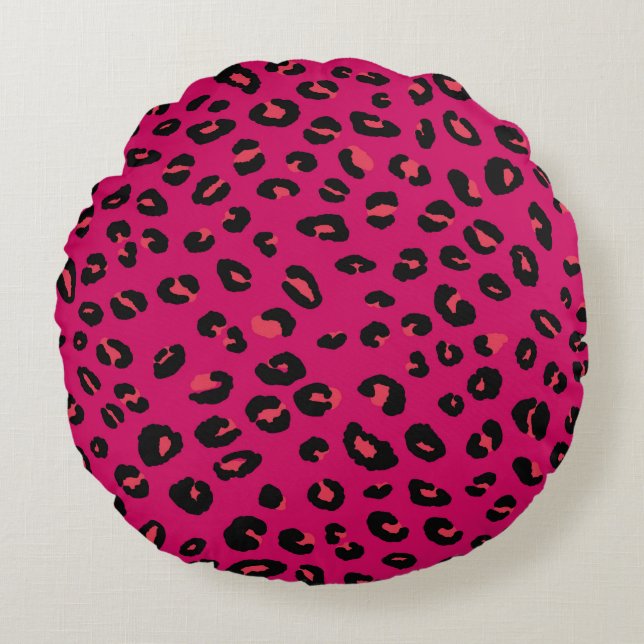 Abstrakt modern leopard, sömlös mönster. Djur  Rund Kudde (Framsidan)