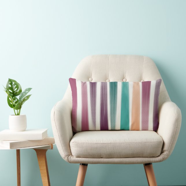 Abstrakt Modern Lila Marsala Teal Push-linjer Lumbarkudde (Stol)