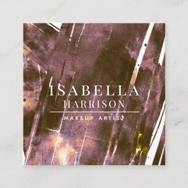 Abstrakt Modern Makeup Artist Coffee Fyrkantigt Visitkort (Framsida)