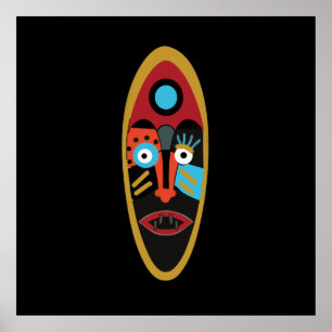 abstrakt modern maskkonst poster