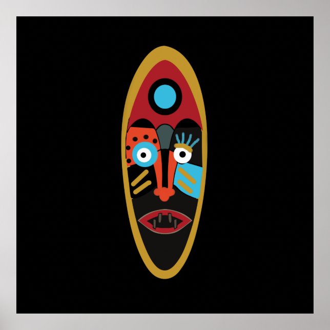 abstrakt modern maskkonst poster (Framsidan)