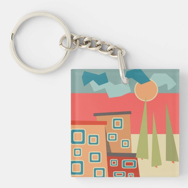 Abstrakt modern minimalistisk konstlandskapsgeomet (Framsidan)