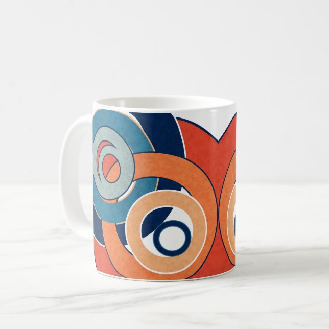 Abstrakt modern minimalistisk konstlandskapsgeomet kaffemugg (Framsida vänster)
