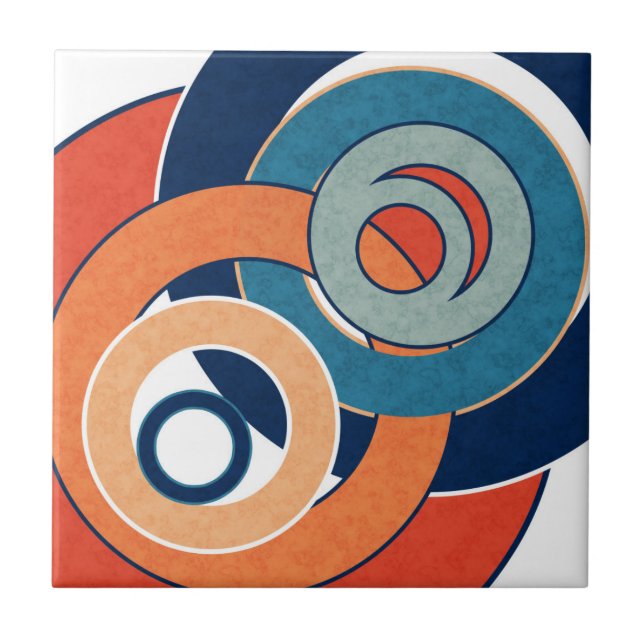 Abstrakt modern minimalistisk konstlandskapsgeomet kakelplatta (Framsidan)