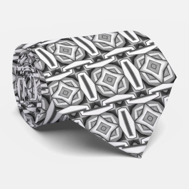 Abstrakt modern monokrom halsduk slips (Rullad)