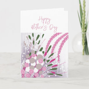 Abstrakt modern morsdagskort med blommor tack kort