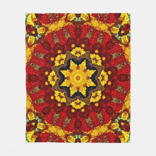 Abstrakt modern mosaik, kaleidoskopisk tegel mönst fleecefilt (Framsidan)