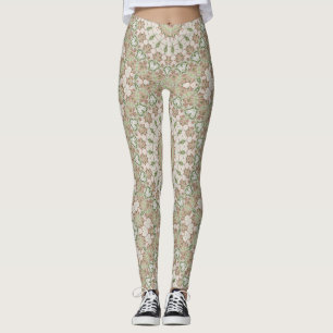 Abstrakt modern mosaik, kaleidoskopisk tegel mönst leggings