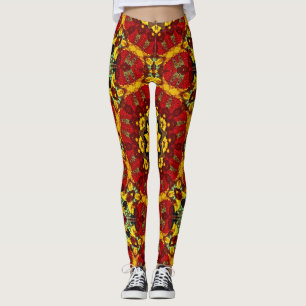 Abstrakt modern mosaik, kaleidoskopisk tegel mönst leggings