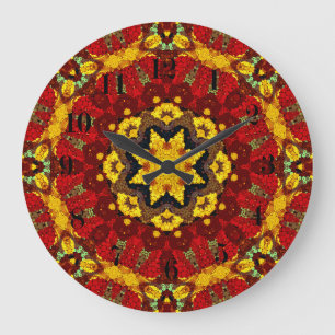 Abstrakt modern mosaik, kaleidoskopisk tegel mönst stor klocka
