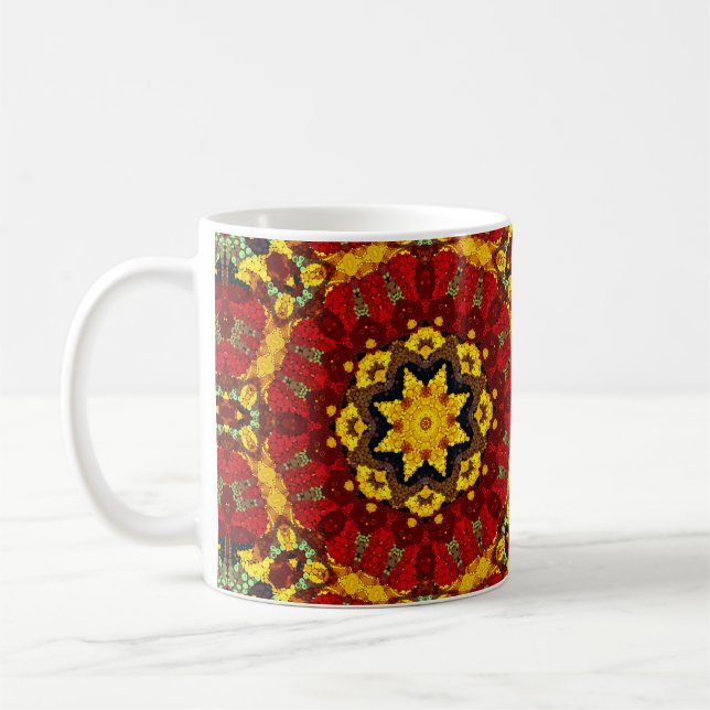 Abstrakt modern mosaik kalejdoskopiskt kakel mönst kaffemugg (Vänster)