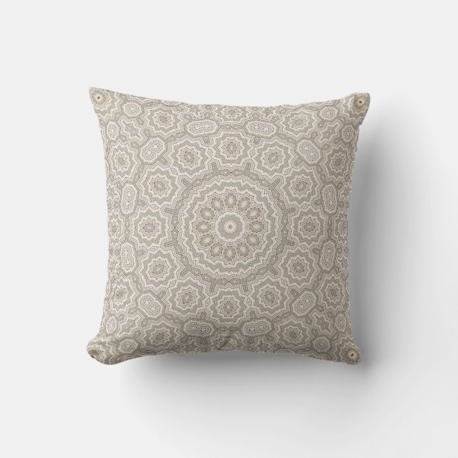 Abstrakt modern mosaik kalejdoskopiskt kakelmönste kudde (Framsida)