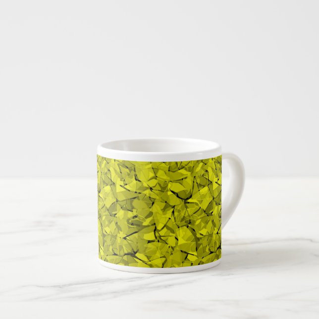 Abstrakt modern mosaik kristall kakel mönster tryc espressomugg (Framsida höger)